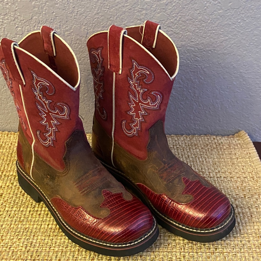 Ariat Kids Red and Brown Western Boots